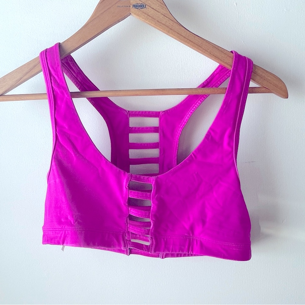 PINK pink sports bra, really cute cut out front and back